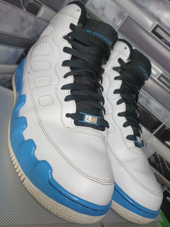 Air Jordan Fusion 9 White/ Powder Blue -Air Jordan 9 x Air Force One, Sz 11 RARE main image 11